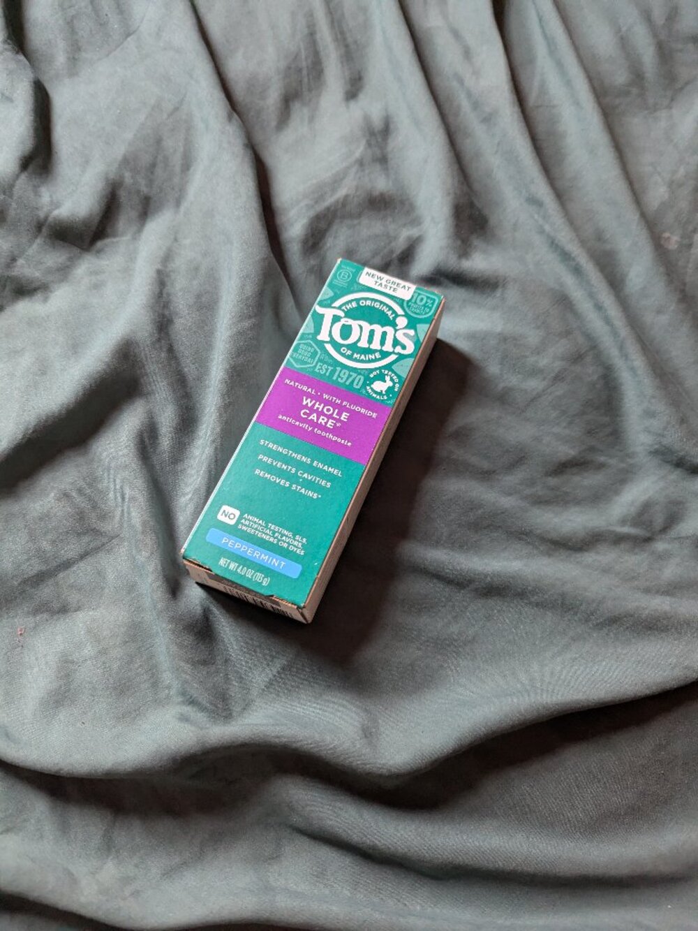 Tom's of Maine Whole Care Natural Fluoride Toothpaste Peppermint 4 oz NEW Sealed